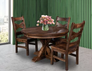 Shown with Ailey Single Pedestal Table