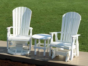 Bahia Adirondack Swivel Glider with End Table