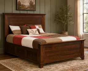 Wooden Panel Storage Bed