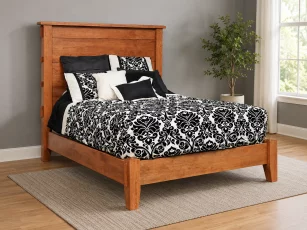 Cherry Bed with Exposed Tenons