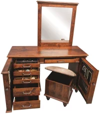 Rustic Cherry Vanity and Stool