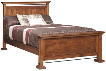 Elkton Rustic Industrial Panel Bed With Farmhouse Style - shown in quartersawn white oak