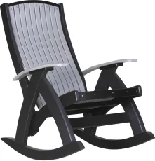 Dove Gray and Black Fire Island Outdoor Rocker