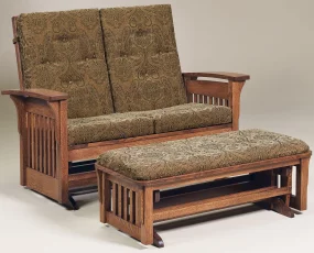 Hallstat Loveseat Glider and Ottoman