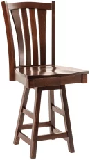 Kauri Cliffs Swivel Bar Stool in Brown Maple