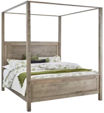 Laplace Modern Canopy Bed Made by Amish Woodworkers - shown in Brown Maple