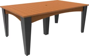 Antique Mahogany and Black New Guinea Large Outdoor Table