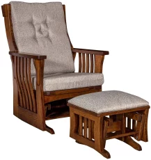 Amish Handmade Glider and Ottoman
