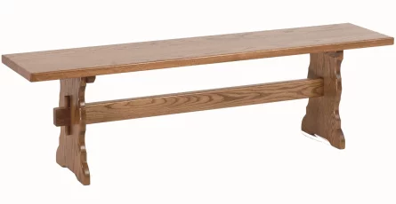 Oak Hill Amish Trestle Bench in Oak