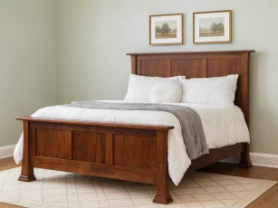 Ottawa Panel Bed: Two Tone Wood