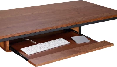 Shown with flip-front keyboard pullout