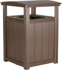 Chestnut Brown Pigeon Point Commercial Outdoor Trashcan
