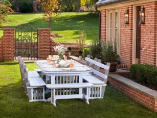 Poly Dining Table with Benches