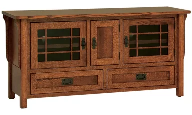 Quartersawn Oak 3-Door Media Stand