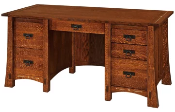 Quartersawn White Oak Pedestal Desk