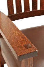 Through tenon detail of Santiago Mission Arm Chair