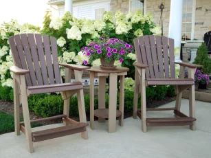 Sidra High Adirondack Chairs and Balcony Table