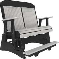 Dove Gray and Black Stockton Loveseat Balcony Glider