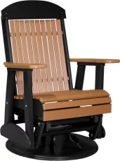 Cedar and Black Stockton Outdoor Swivel Glider