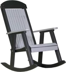 Dove Gray and Black Stockton Porch Rocker