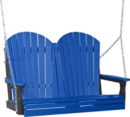 Blue and Black Tahiti Adirondack Porch Swing