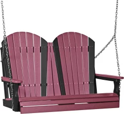 Cherrywood and Black Tahiti Adirondack Porch Swing