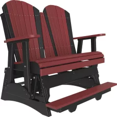 Cherrywood and Black Tahiti Loveseat Balcony Glider
