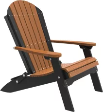 Antique Mahogany and Black Tahiti Folding Adirondack Chair