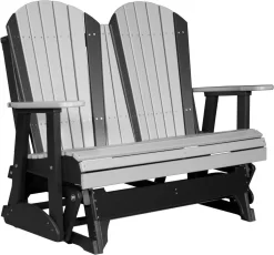 Dove Gray and Black Tahiti Loveseat Patio Glider