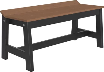 Antique Mahogany and Black Stockton Outdoor Dining Bench