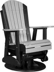 Dove Gray and Black Tahiti Outdoor Swivel Glider