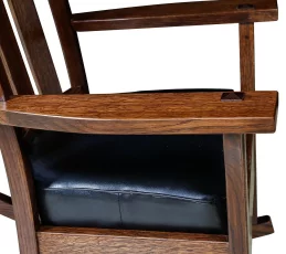 Mission Chair with Black Leather Seat