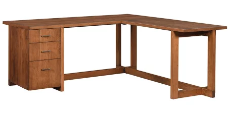Yellowstone L-Desk With Hardwood File Cabinet - Open Concept