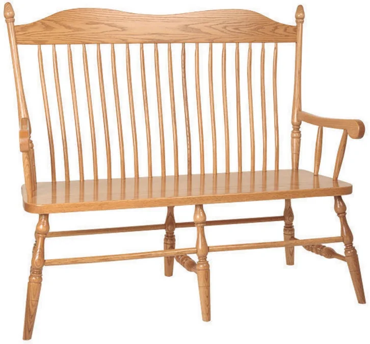 Amish-Made Oak Wood Benches