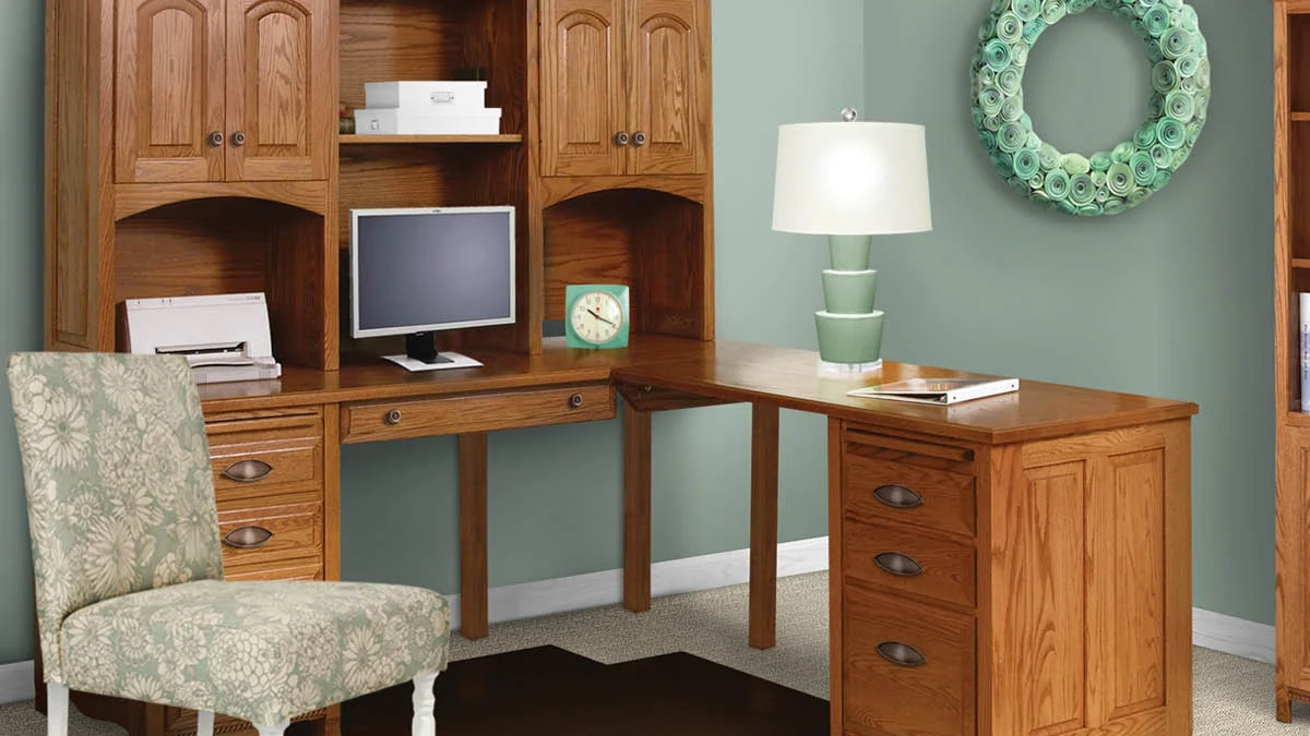 Solid Wood Office Desks with Hutches